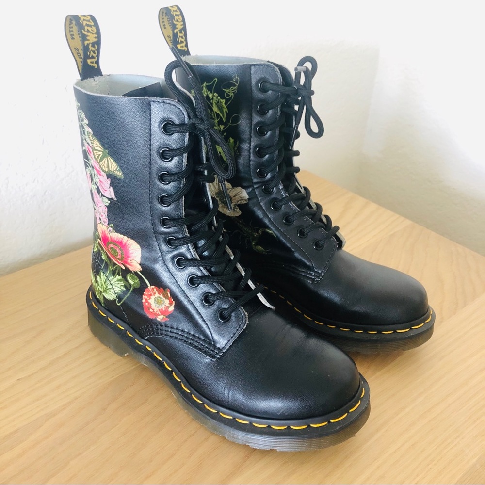 Doc Martens 1490 10 Eye Combat Boots Wild Botanics